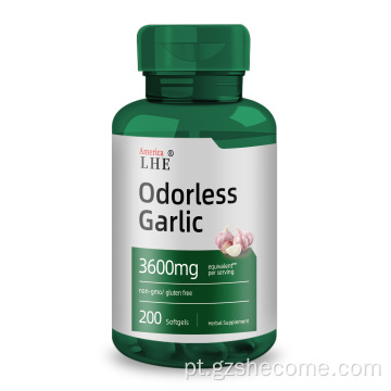 Softgels de alho sem odor 3600 mg 200 softgels